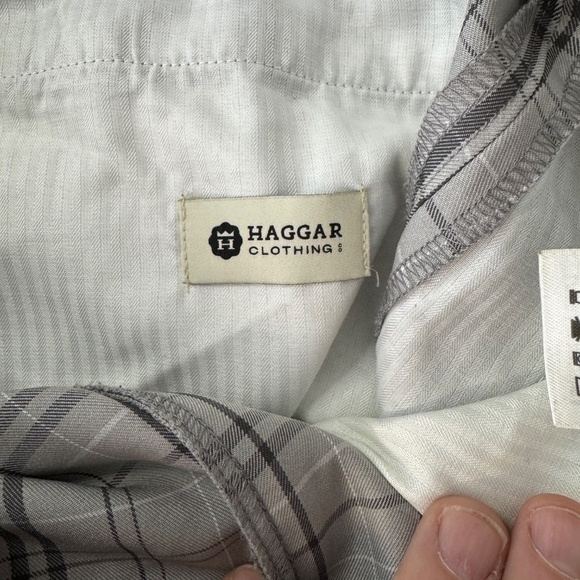 Haggar‎ Men's Performance Casual Plaid Golf Walking Shorts Silver/Gray 38 - Picture 4 of 14
